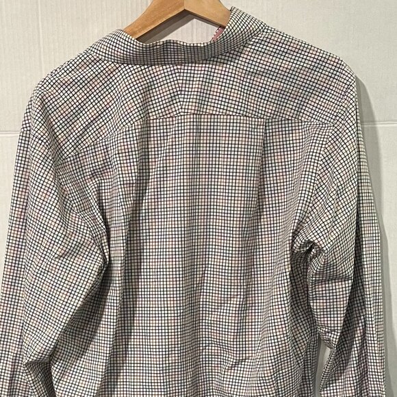 J. McLaughlin Men's M Cotton‎ Plaid Button-Down Long-Sleeve Dress Shirt - Picture 5 of 7